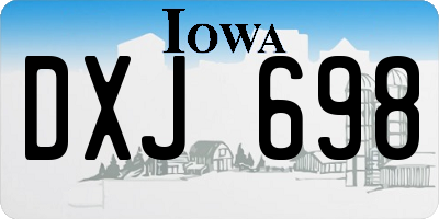 IA license plate DXJ698
