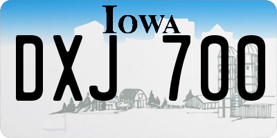 IA license plate DXJ700
