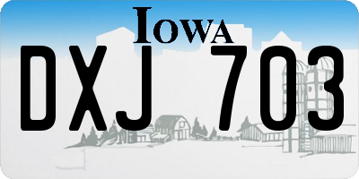 IA license plate DXJ703