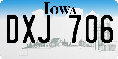 IA license plate DXJ706