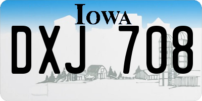 IA license plate DXJ708