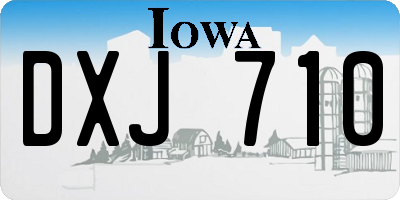IA license plate DXJ710