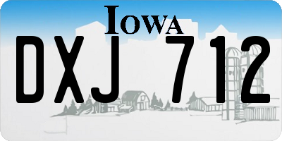 IA license plate DXJ712