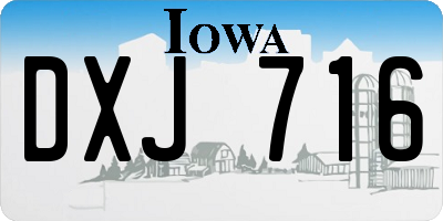 IA license plate DXJ716