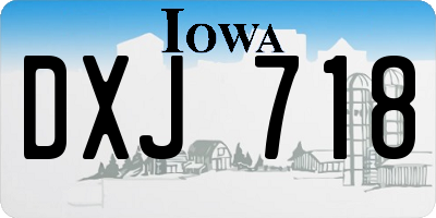 IA license plate DXJ718