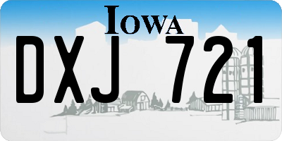 IA license plate DXJ721