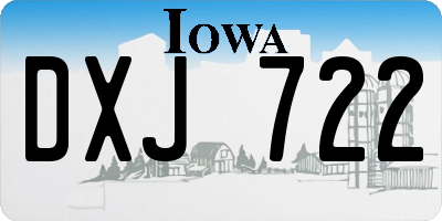 IA license plate DXJ722