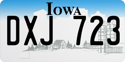 IA license plate DXJ723