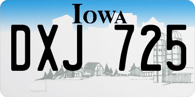 IA license plate DXJ725