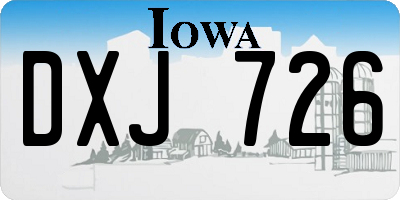 IA license plate DXJ726