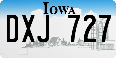 IA license plate DXJ727