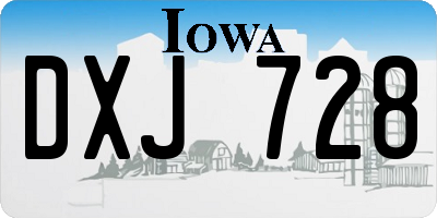 IA license plate DXJ728