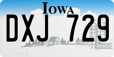 IA license plate DXJ729