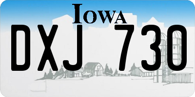 IA license plate DXJ730