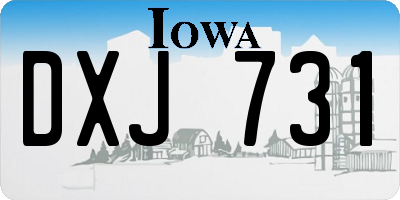 IA license plate DXJ731