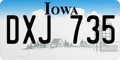 IA license plate DXJ735
