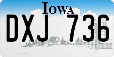 IA license plate DXJ736