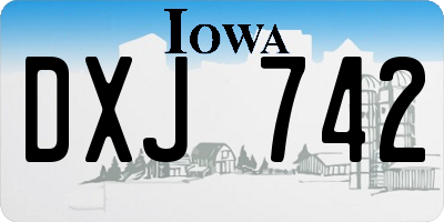 IA license plate DXJ742