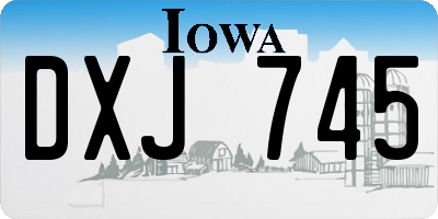 IA license plate DXJ745
