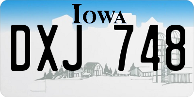 IA license plate DXJ748