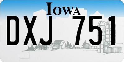IA license plate DXJ751