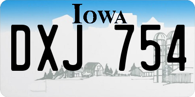 IA license plate DXJ754