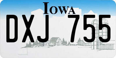 IA license plate DXJ755