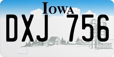 IA license plate DXJ756