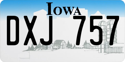IA license plate DXJ757