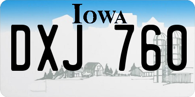 IA license plate DXJ760