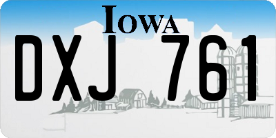 IA license plate DXJ761