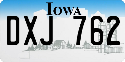 IA license plate DXJ762
