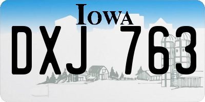 IA license plate DXJ763
