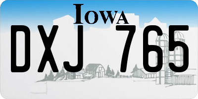 IA license plate DXJ765