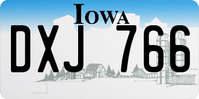 IA license plate DXJ766