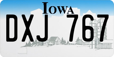 IA license plate DXJ767