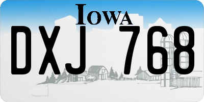 IA license plate DXJ768