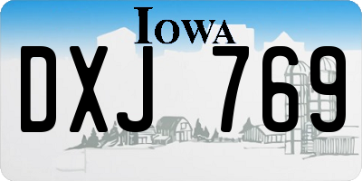 IA license plate DXJ769