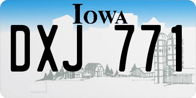 IA license plate DXJ771