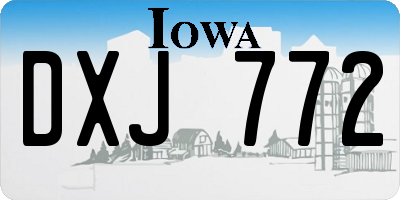IA license plate DXJ772
