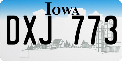 IA license plate DXJ773
