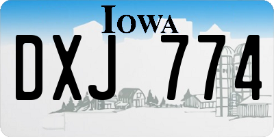 IA license plate DXJ774