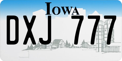 IA license plate DXJ777