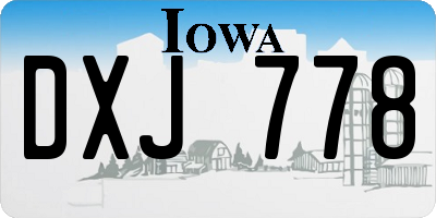 IA license plate DXJ778