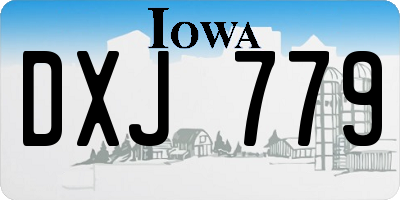 IA license plate DXJ779
