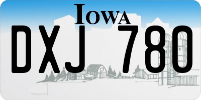 IA license plate DXJ780