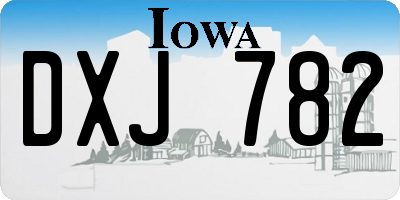 IA license plate DXJ782