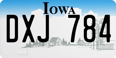 IA license plate DXJ784