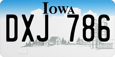 IA license plate DXJ786
