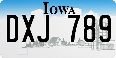 IA license plate DXJ789
